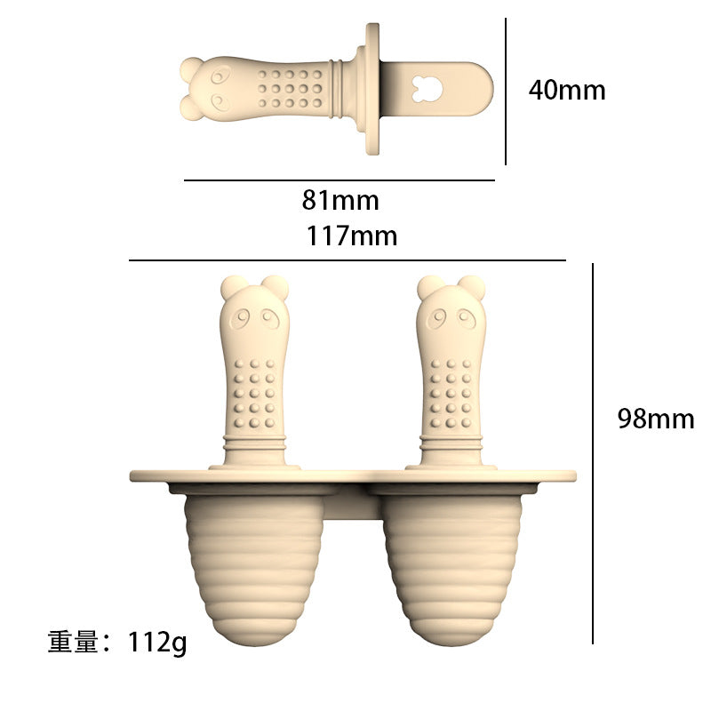 Baby feeding ice cream ice cream mold silicone baby food supplement can be chilled tooth glue complementary food bite music mold