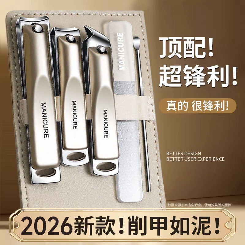 German precision nail clipper set - universal design for men & women - home use, portable, angled edge, complete manicure tool kit