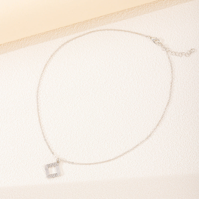 Wholesale alloy diamond-studded cross pendant necklace - european & american cross-border jewelry - women's versatile geometric necklace - animal snake pendant