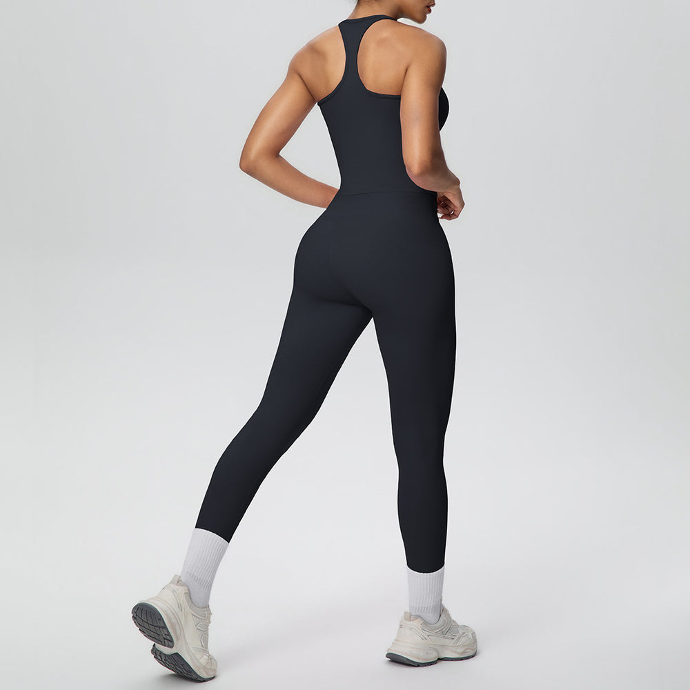New arrival cross-border brushed back tight i-shaped back high waist yoga suit sports running fitness two-piece set