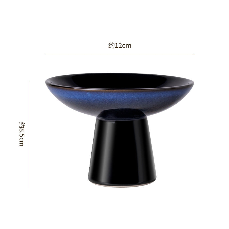 Japanese retro high-style fruit bowl - perfect for home living room, dried fruits, snacks, desserts, cakes, pastries, and candies - ceramic