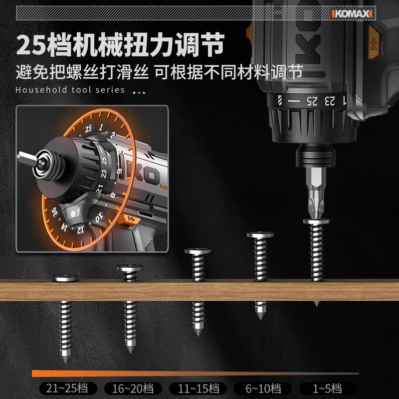Brushless cordless screwdriver - heavy duty lithium-ion power screwdriver - handheld multi-function impact driver