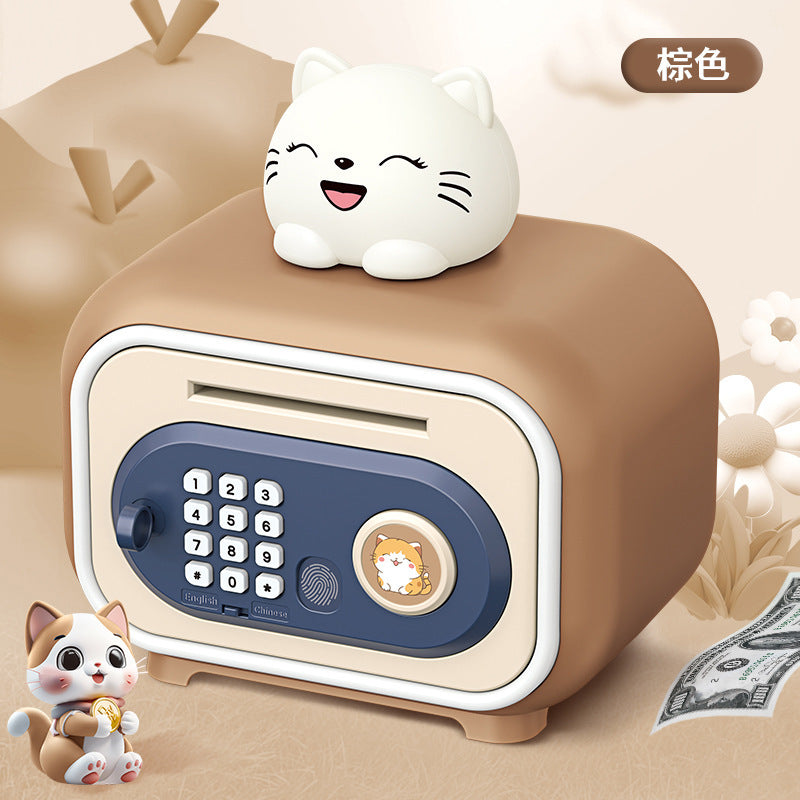 kids cartoon piggy bank multi-function large capacity dual-mode unlocking automatic sensor money-saving toy