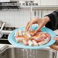 Round hollow basket drain basket picnic food placement tray barbecue tray holder drain basket plastic hollow dinner plate cross-border