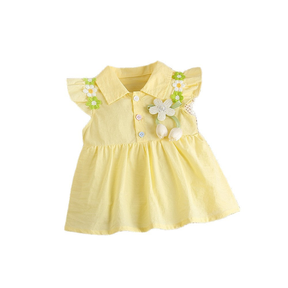 Summer baby summer dress, 100-day style princess skirt, cute clothes, thin baby one-piece hoodie