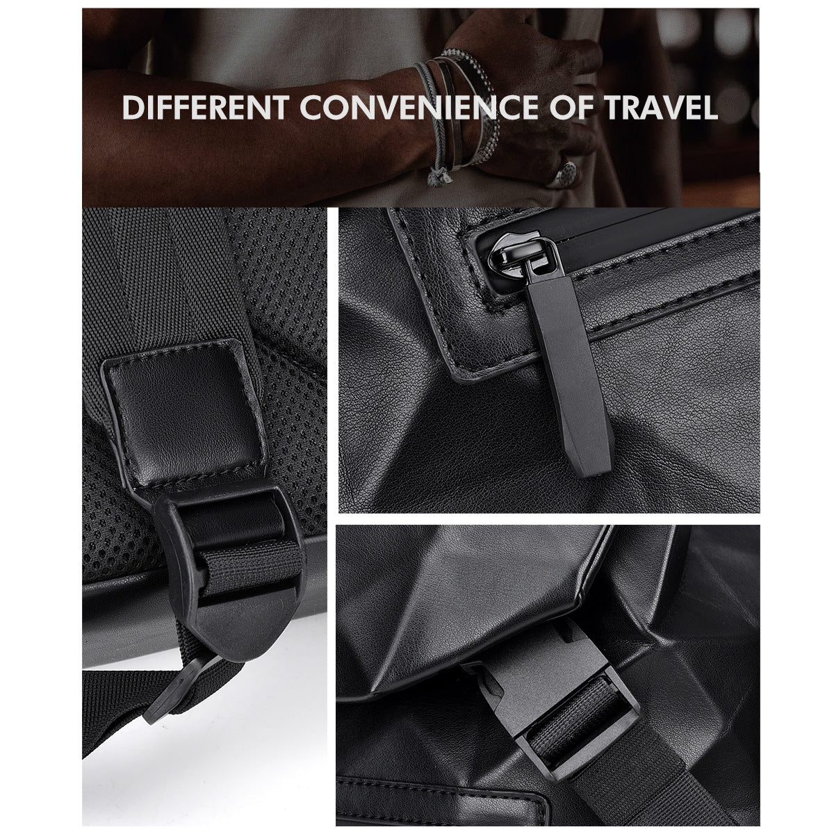 New rhombus men's casual backpack business commute large capacity travel fashion computer bag student schoolbag