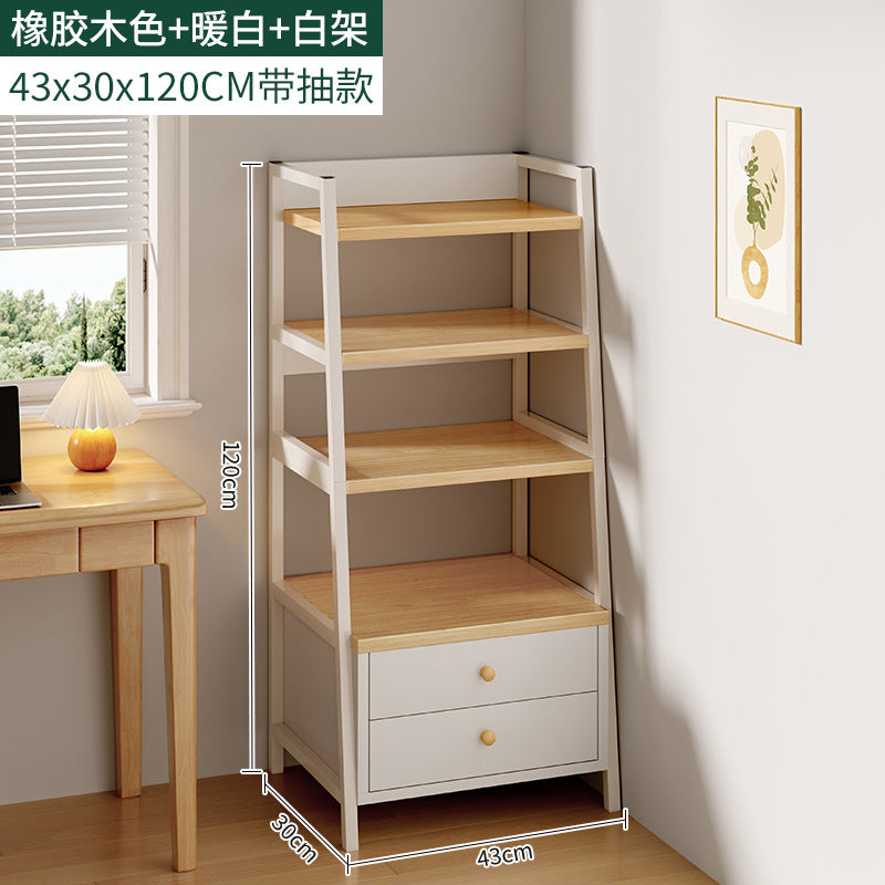 Shelf Floor-to-ceiling multi-layer storage rack Shelf next to desk Multifunctional household cabinet Living room Bedroom storage rack
