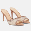 Export white pointed toe open toe thin heel high heel slippers slip-on cross-border fashion half drag outweareasiest for matchfashion style