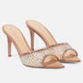 export rhinestone stiletto heel slippers - pointed toe, open toe, slip-on high heel sandals - fashionable european and american style, versatile