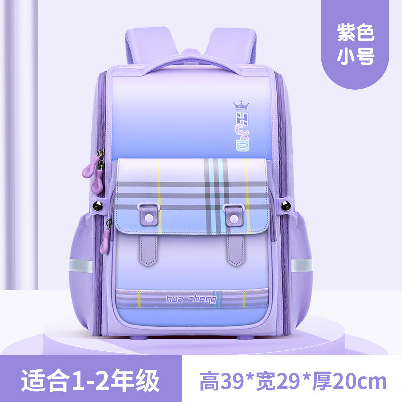 New primary school school bag for grades 1-6 Large capacity spine protection to reduce the burden Children's school bag Boys and girls backpack