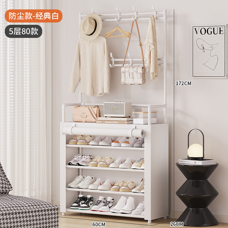 Shoe rack, multi-layer household entrance, dustproof, simple shelf, indoor storage, dormitory shoe cabinet against the wall