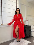 New european and american cross-border lingerie: sexy heart mesh robe, nightgown, loungewear, and erotic set wholesale
