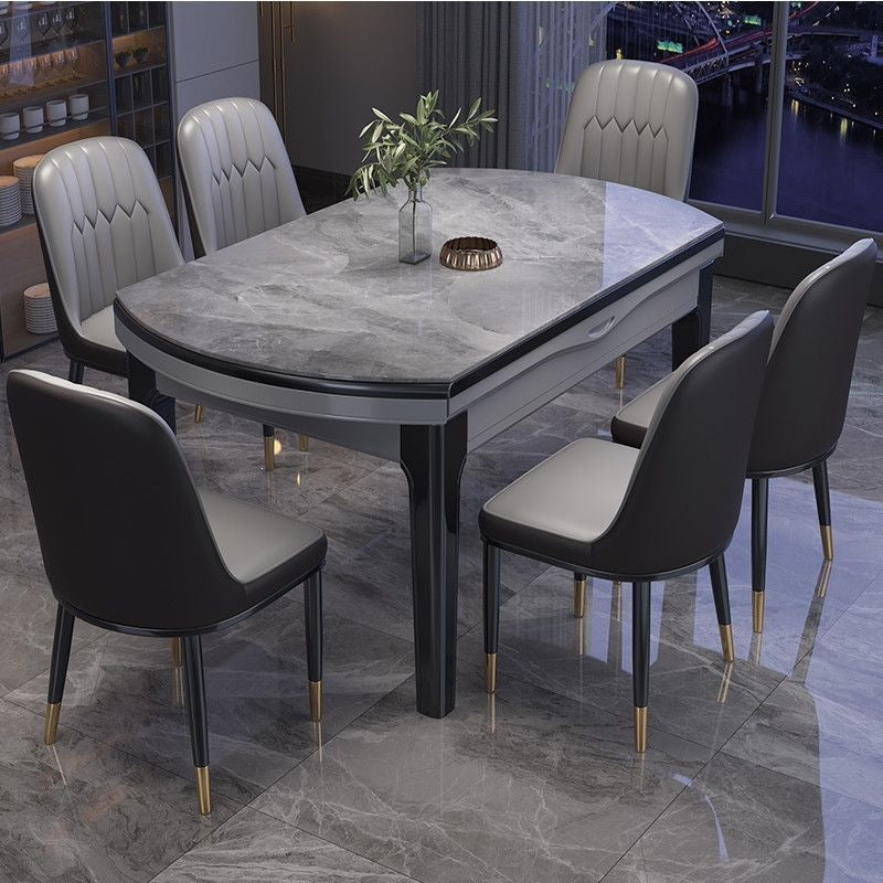 Bright slate dining table modern casualfor homethickened slate induction cooker dining table retractable foldable dining table