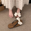 2025 new ins style super cute bowknot flat flip-flops women's summer outdoor wear with skirt hot-selling non-slip sandals