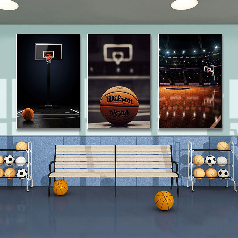 Basketball decorative painting boys bedroom theme room layout hanging painting youth sports field stadium gymnasium mural