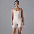 Fashion nude sports beautiful back yoga clothes all-in-one v-shaped back waist hip lifting jumpsuit running fitness jumpsuit