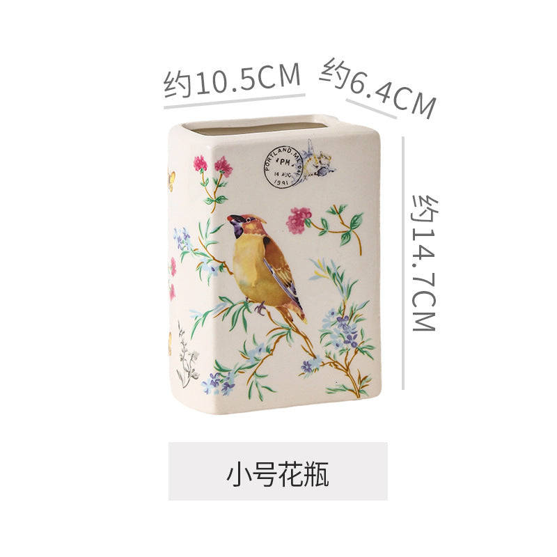 Ceramic vase flower arrangement ornament desktop decoration creative unique book-shaped decorative vessel living room entryway dining table vase