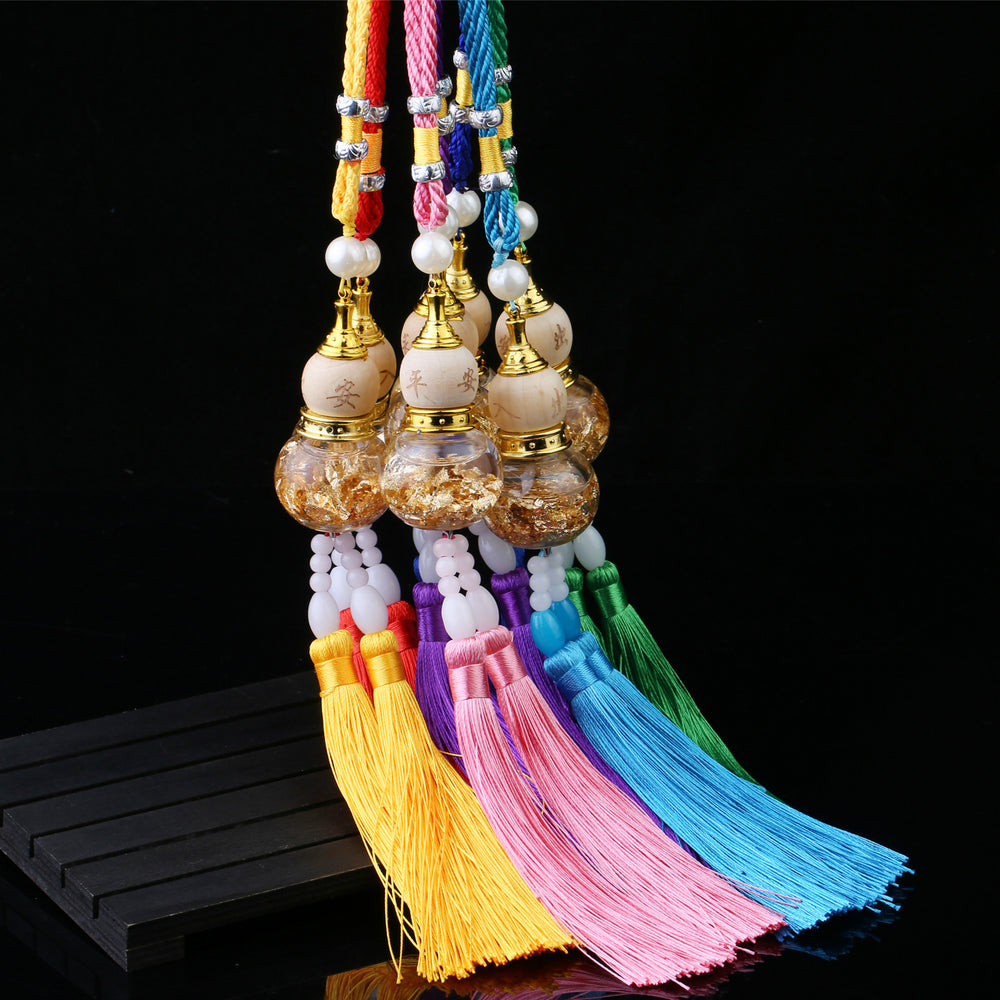 Car gourd pendant gold foil double whisker gourd car pendant car interior accessories car rearview mirror pendant manufacturer wholesale