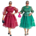 new plus size women's african  european and american fashion mesh dress princess dress gown tutu skirt