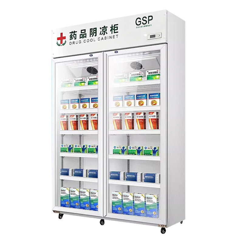 Pharmaceutical refrigerator - large capacity upright medical refrigerator for pharmacies, gsp certified, single or double door display cabinet for freshness preservation