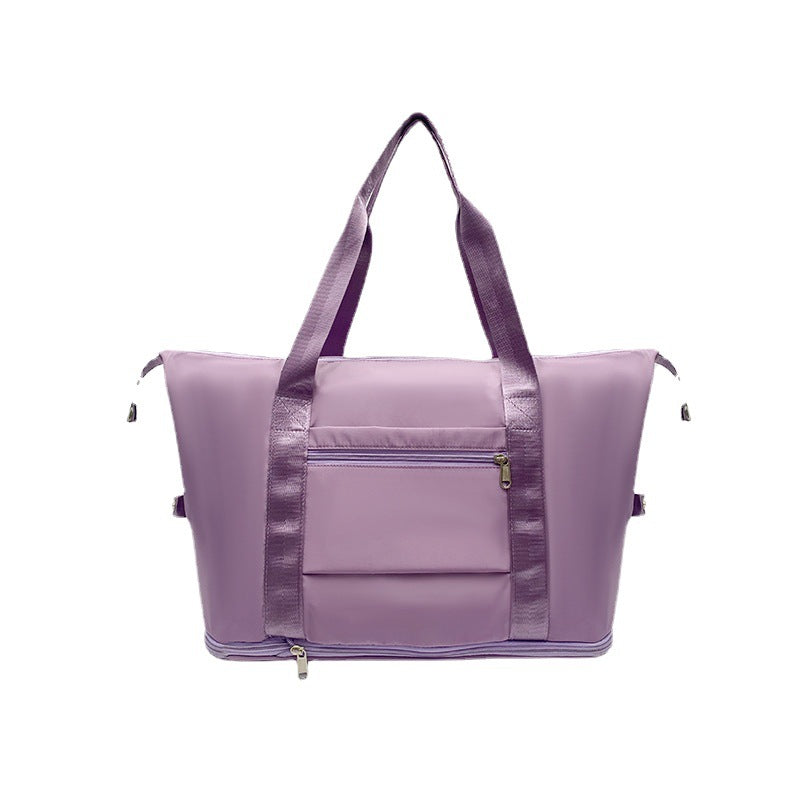 Short-haul travel bag, fashionable anti-splashing luggage bag, checked bag, large-capacity wet and dry separation sports fitness bag, women