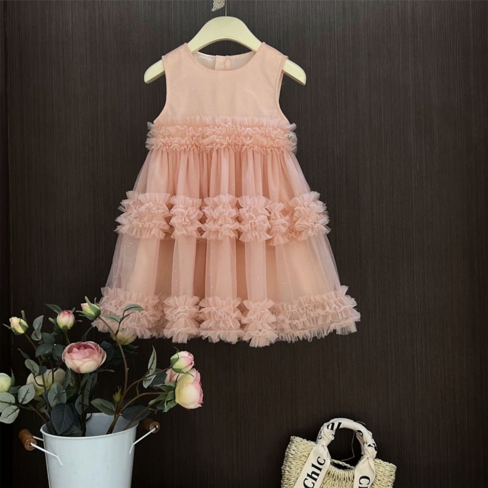 Export girl girl princess dresssummer tutu sundress new arrival girl sweet foreign style mesh fresh explosion