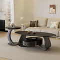 Black base [pure black rock slab] + crescent edge side table