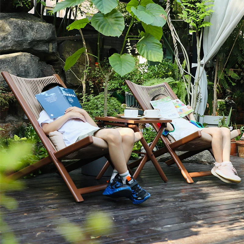 Yunding outdoor lounge chair rattan chair lunch break for home balcony lazy chair sofa waterproofcasual chair courtyard open-air table and chairs