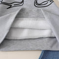 Spring/summer girls' versatile sweatshirt with bow print detail, long sleeve top + solid black pants