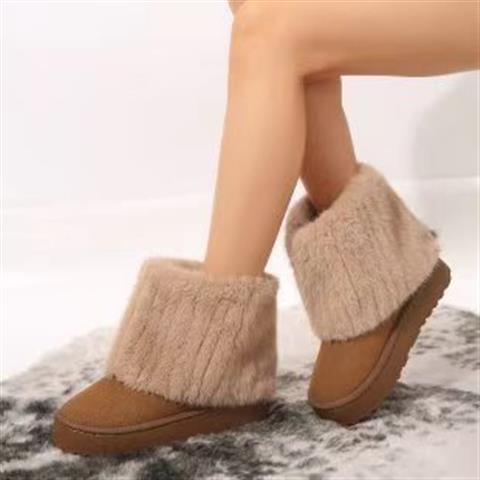 fall/winter new arrival: women's chunky platform ankle boots - plush fleece lined, european & american style, plus size available, perfect for cross-border e-commerce