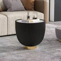Nordic light luxury coffee table modern living room table small apartment size combination round rock slab leather creative bowl coffee table