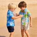 Factory direct wholesale children's floral shirts - perfect for songkran festival, southeast asian water festivals, kids' beach vacations, and casual short-sleeve wear