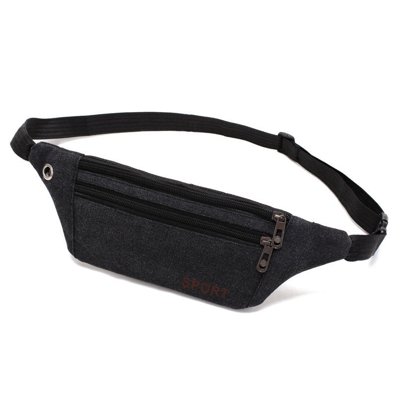 Cross-border fanny pack Men's outdoor sports Mountaineering Men's breast bag Canvas mobile phone bag Construction site work cashier messenger bag