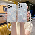 Feather yarn silver is suitable for apple 16pro stereo heart mobile phone case iphone14/13 laser creative hard protective case