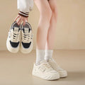 Thick sole bread shoes for women 2026 spring & fall new arrival soft ultra-light tie back sneakers for women easiest for match best selling round toe sneakers