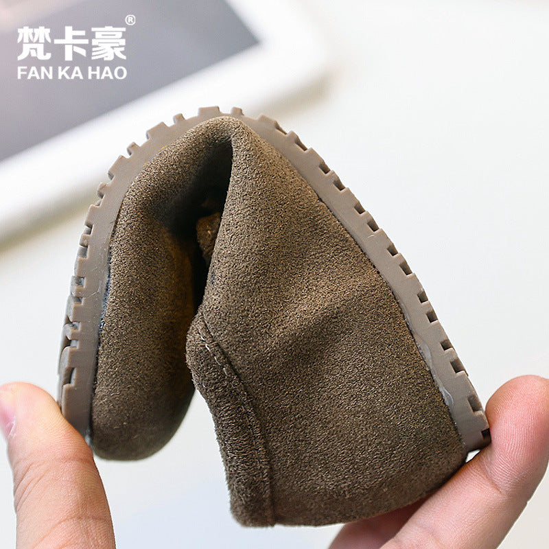 Vancahao girls' bowknot slip-on princess shoes -  spring/autumn new collection - soft sole birkenstock-style shoes for kids