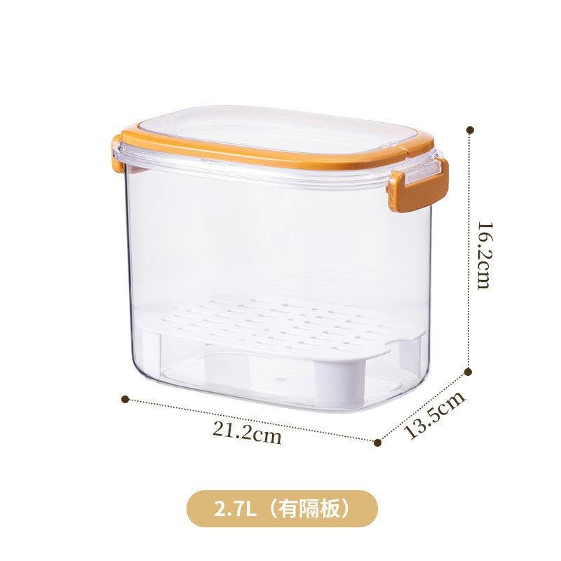 Food grade portable fruit fresh-keeping box with water filter outdoor camping picnic sealed bento box mobile small refrigerator