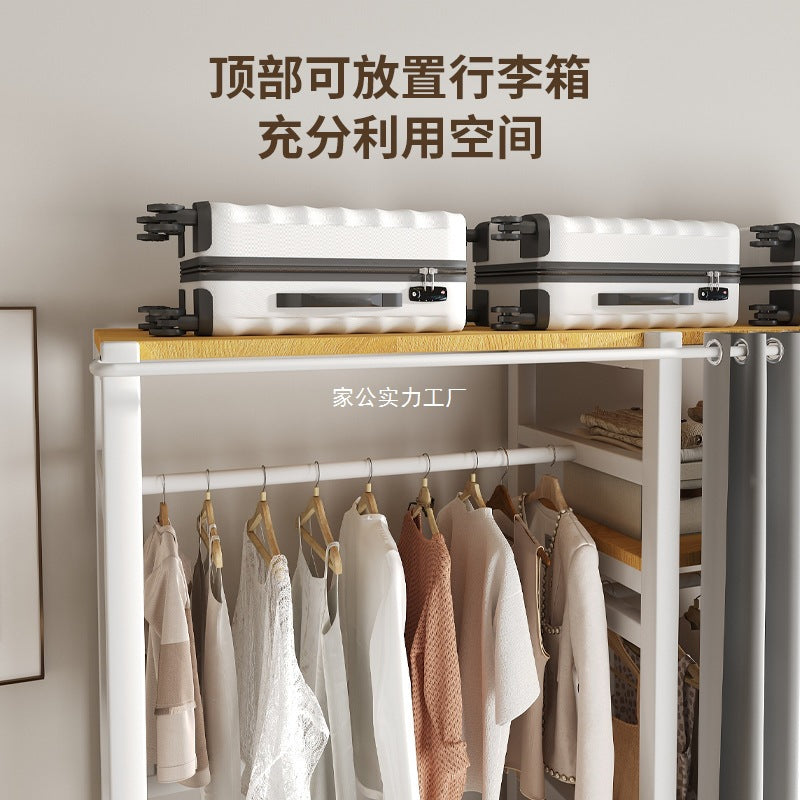 Wardrobe Home Bedroom Simple Assembly Storage Cabinet Rental Room Shelves Strong and Durable Open Wardrobe