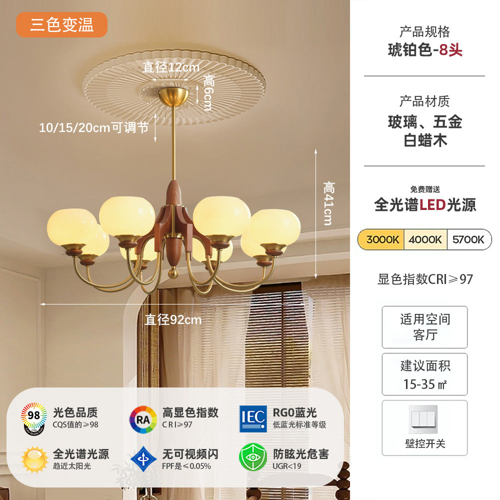 Medieval French retro chandelier bedroom living room main light new Chinese American simple study restaurant lighting wholesale