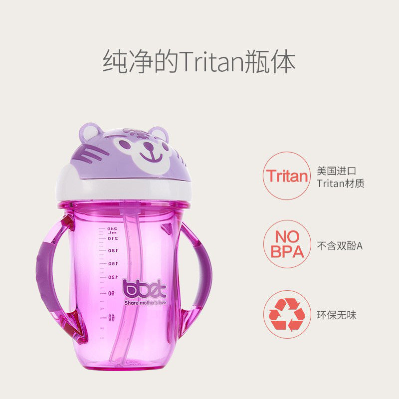 Baohui manufacturer babixiang baby sippy cup with handle leak-proof ttritan learning cup training cup 240ml