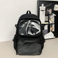Painful bag two-dimensional two-piece set can be double-backed or single-backed detachable multi-functional pvcflap pocket pantsdiy large-capacity school bag