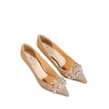 French sequin wedding shoes women 2025 new pointed toe low heel rhinestone bridal shoes