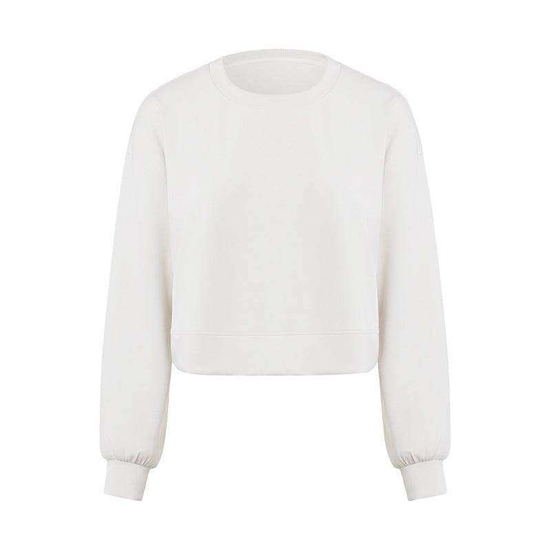 New air layer crew neck casual yoga long sleeve loose fit quick-dry drapey sports sweatshirt for women daw015