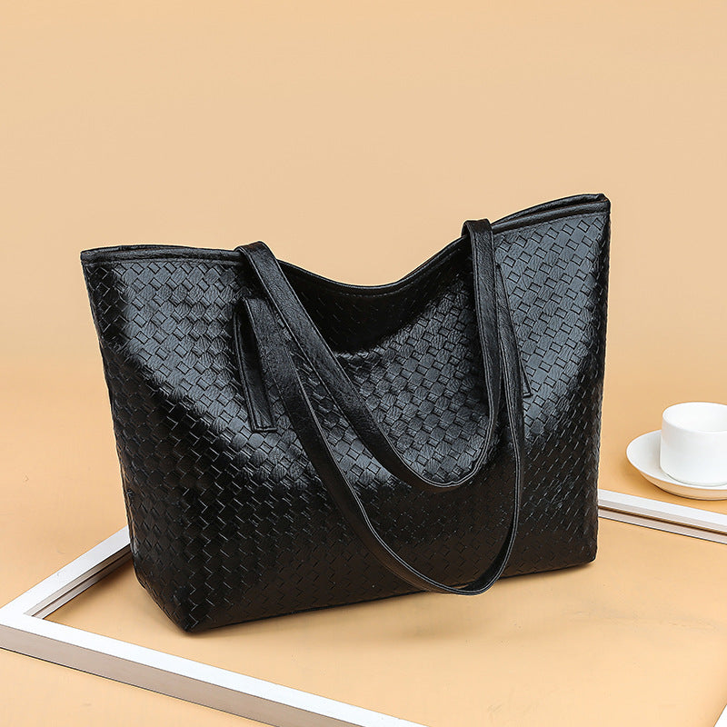 Women's handbag 2024 new trendy tote bag woven bag large capacity shoulder bag fashionable casual minimalist tote bag
