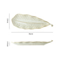 Vintage leaf ceramic creative long plate - sushi plate, western food & pastry plate, fruit & breakfast plate, exquisite dessert plate