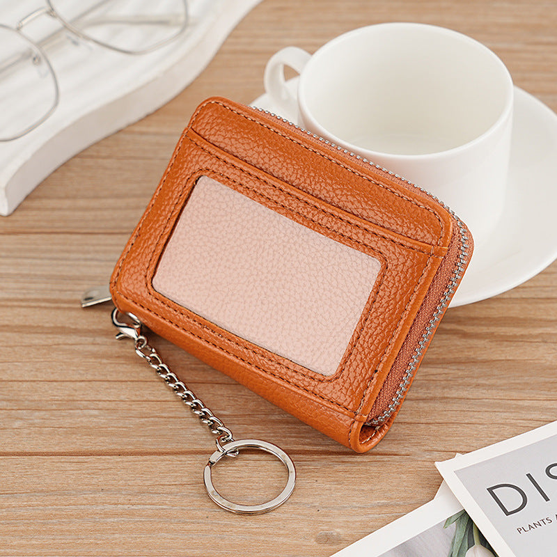 popular multi-color zipper credit card bag RFID wallet women's small card holder  organ card bag