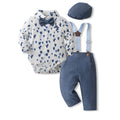 new product spring boys suit cotton printing baby boy long-sleeved shirt romper birthday first birthday dress