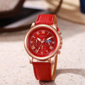 Douyin duoduo cross-border platform geneva watch women's three-eye roman belt quartz watch manufacturer spot wholesale