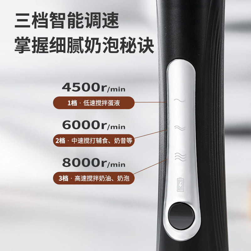 Electric milk frother, hand mixer, coffee frother, home milk foamer, cream whipper, handheld mini whisk