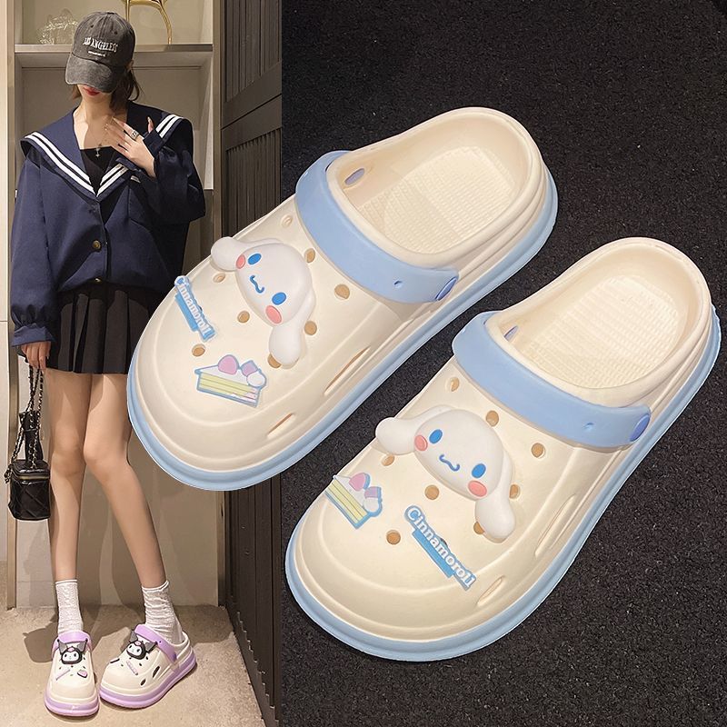 Eva clogs women's 2025 new style stepping on shit summer thick bottom girl heart outwear indoor beach toe slippers women